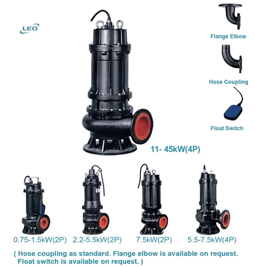 Leo 50WQD8-20-1.5 2Hp 220V Atık Su Dalgıç Pompa