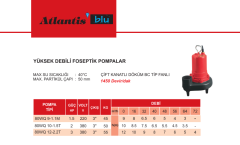 Atlantis Blu 80 WQ 9-1.1M 1.5hp 220v Yüksek Debili Foseptik Dalgıç Pompa
