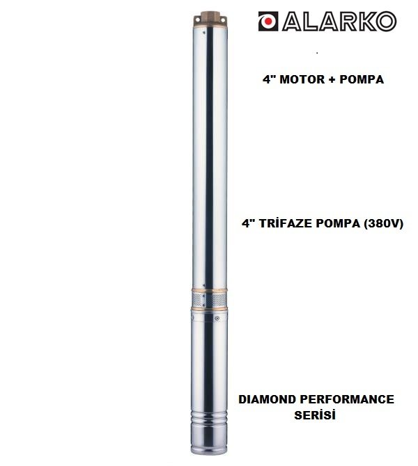 Alarko 4SD4/10 DMD 1hp 380V Kademeli Dalgıç Pompa (Motor + Pompa)