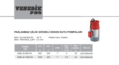 Venedik Pro QSB-JH-1000103 1000W 220V Temiz Su Keson Kuyu Dalgıç Pompa