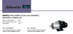 Atlantis Blu KD8-2.5 T 2hp 380v Komple Paslanmaz Çelik Çok Kademeli  Santrifüj Pompa