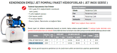 Etna JET INOX 100-50 ES 1Hp 220v Paslanmaz Gövdeli Jet pompalı Paket Hİdrofor