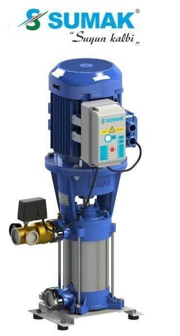 Sumak, SHT 24 A 1000/8, 10HP, 380V, 2900 d/d, 1X7.5kW , Tek Pompalı, Düşey Milli Kademeli Hidrofor