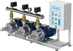 Sumak, SMINOX12C220/2T, 3X1.6 kW, 380V, Üç Pompalı Emişli Kademeli Paslanmaz Yatay Hidrofor