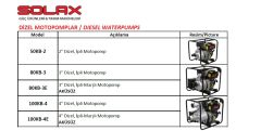 Solax WP-50DHE   2'' X 2'' Dizel İpli Marşlı Yüksek Basınçlı Motopomp (Su Motoru-Aküsüz)