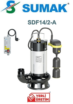 Sumak Sdf 14/2 A 1.5hp 220v Asansör Flatörlü Açık Fanlı Pis Su Dalgıç Pompa