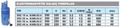 Sumak SD 1 20mt Kablolu 250w 220v Titreşimli Dalgıç Pompa