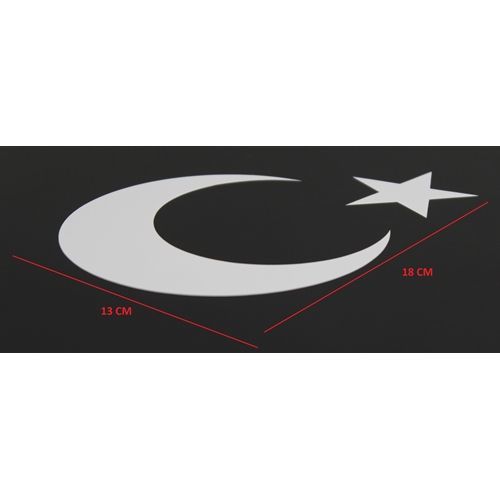 ModaCar Beyaz Ayyıldız Sticker 422277