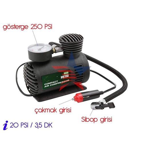 ModaCar Oto Çakmağından Çalışan Lastik Şişirici Kompresör 424535