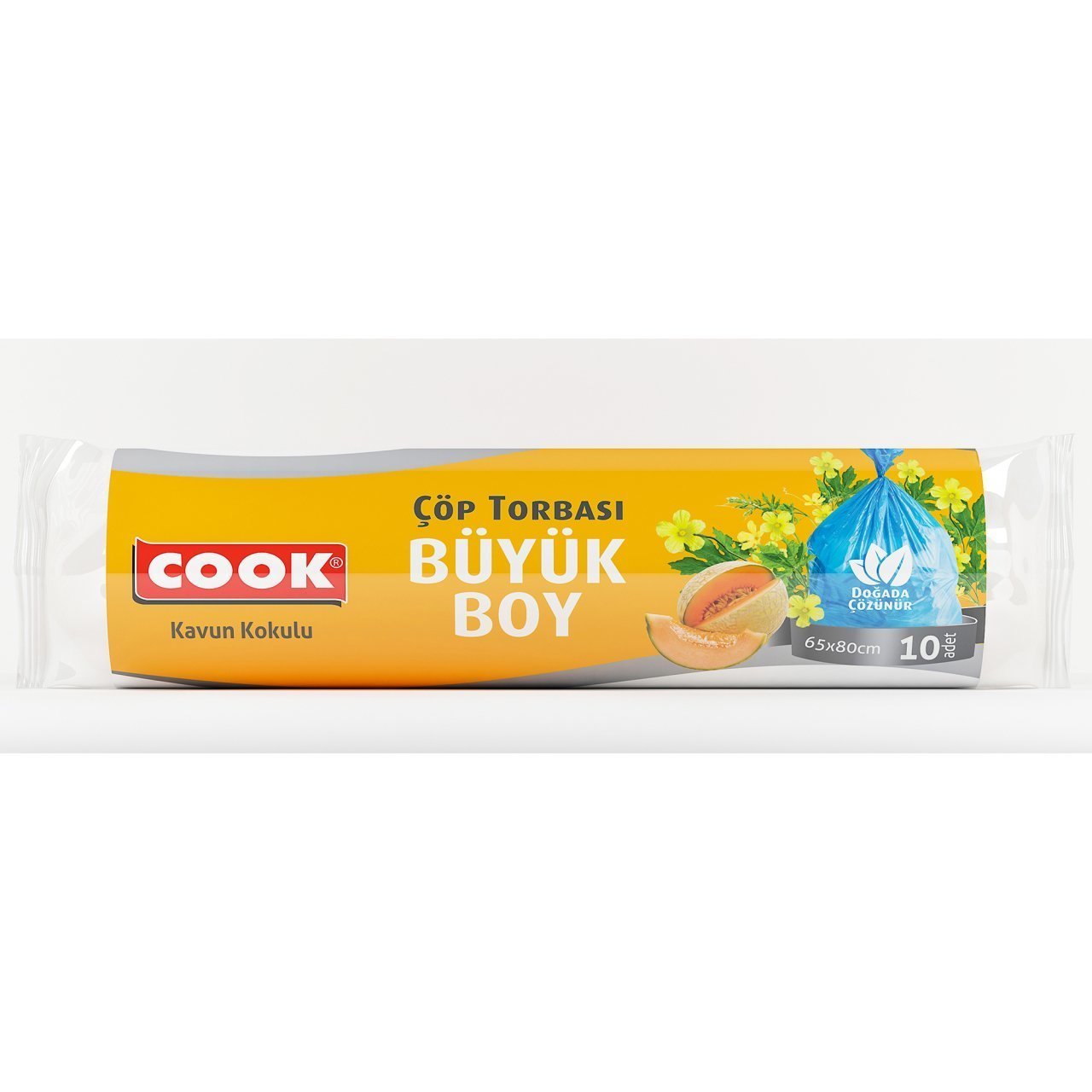 Cook Büzgülü & Kokulu Büyük Boy Çöp Torbası Kavun 65 x 70 cm 15 Adet