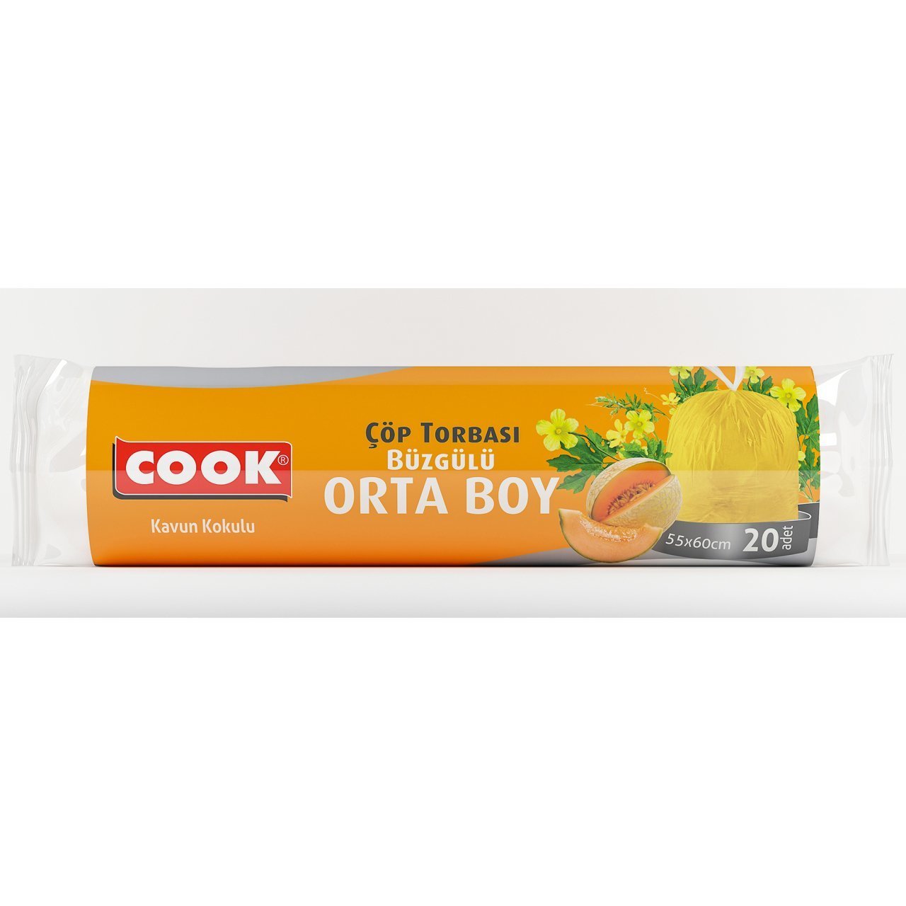 Cook Büzgülü & Kokulu Orta Boy Çöp Torbası Kavun 55 x 60 cm 20 Adet