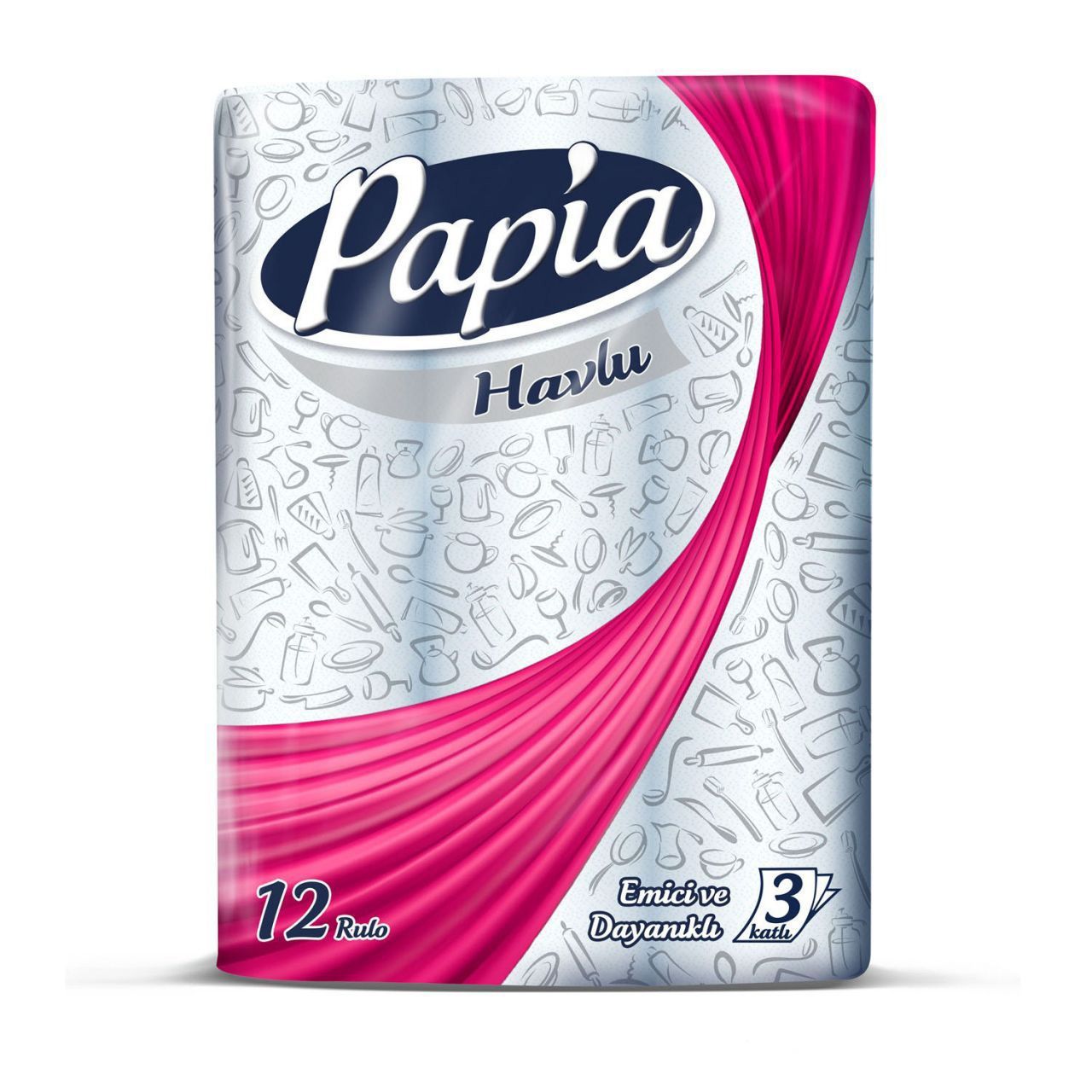 Papia 3 Katlı Havlu 12 Rulo