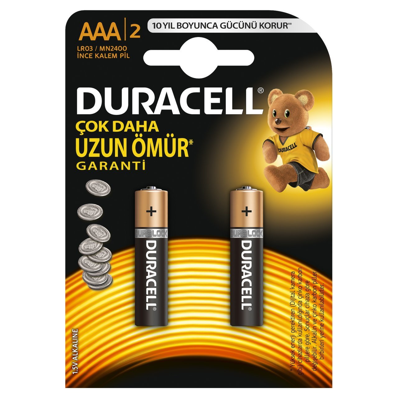 Duracell Alkalin AAA İnce Kalem Pil 2 Adet