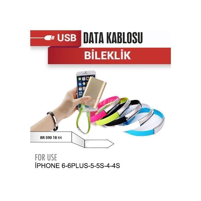 Carub Iphone Şarj Data Bileklik Kablosu