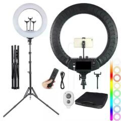 RENKSAN 18 İnç RGB Ring Fill Light Youtuber-Fotoğraf Led Işık