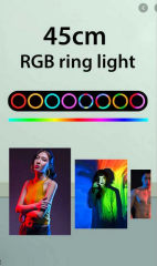 RENKSAN 18 İnç RGB Ring Fill Light Youtuber-Fotoğraf Led Işık