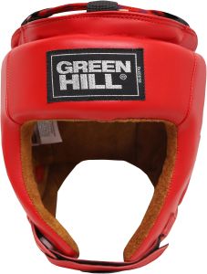 Green Hill IBA Onaylı Hakiki Deri Boks Kaskı Kırmızı