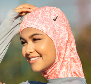 Nike Pro Y Hijab Printed Echo Sporcu Başörtüsü Eşarp Pembe XS/S