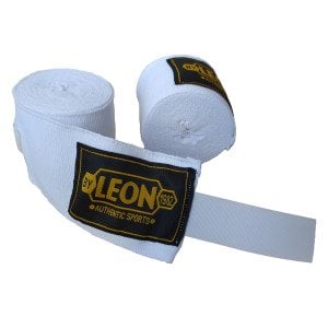 Leon Elastik Boks, Kick Boks ve Muay Thai Bandajı 3,5 Metre Beyaz
