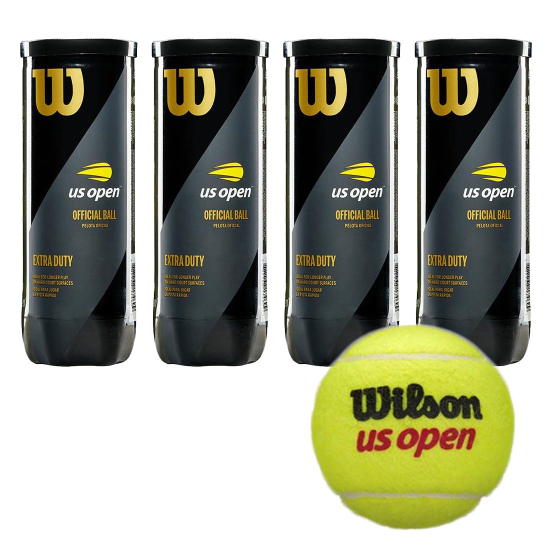 4 Kutu Wilson Us Open tenis Topu Vakum Ambalajda WRT106200
