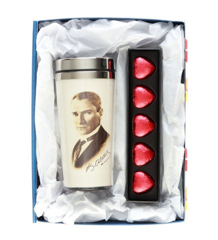 Atatürk Termos Endorfia Fıstıklı Kalp Çikolata Hediye Kutusu