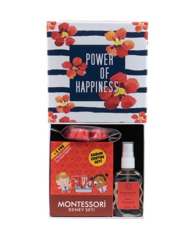 Montessori Sabun Üretim Fıstıklı Kalp Çikolata Kırmızı - 50 ML 80c Sprey Limon Kolonyalı Set Lüks Taslama Kapaklı Hediye Kutusu