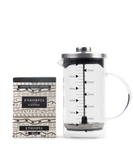 Borosilikat 600 Ml French Press ve 100 gr Etiyopya Kahve