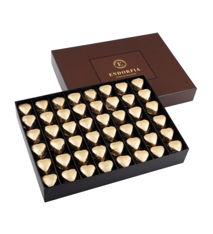 Single Maxi Fıstıklı Kalp Çikolata Gold-Kahverengi