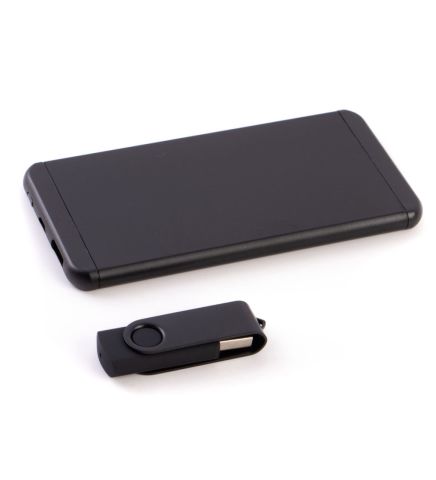 Kişiye Özel Powerbank Siyah - 32 GB USB Bellek Siyah - Dragee