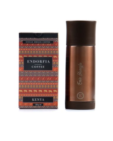 Kişiye Özel Sızdırmaz Termos Kahverengi - Kenya Dünya Kahvesi 250 Gr