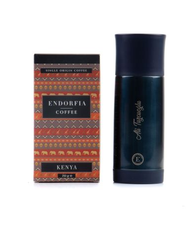Kişiye Özel Sızdırmaz Termos Lacivert - Kenya Dünya Kahvesi 250 Gr
