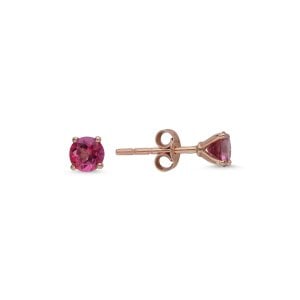 Pink Topaz Taşlı Altın Küpe