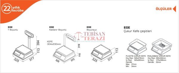 EGE LCD T BOYUN 15 KG X 2 / 5 GR FİYAT HESAPLAMALI TERAZİ