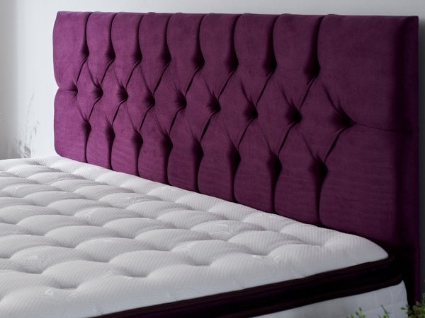 Purple Yatak Seti 140X190Cm Çift Kişilik Yatak Baza Başlık Takımı Orta Sert Yatak Mor Baza Ve Başlığı