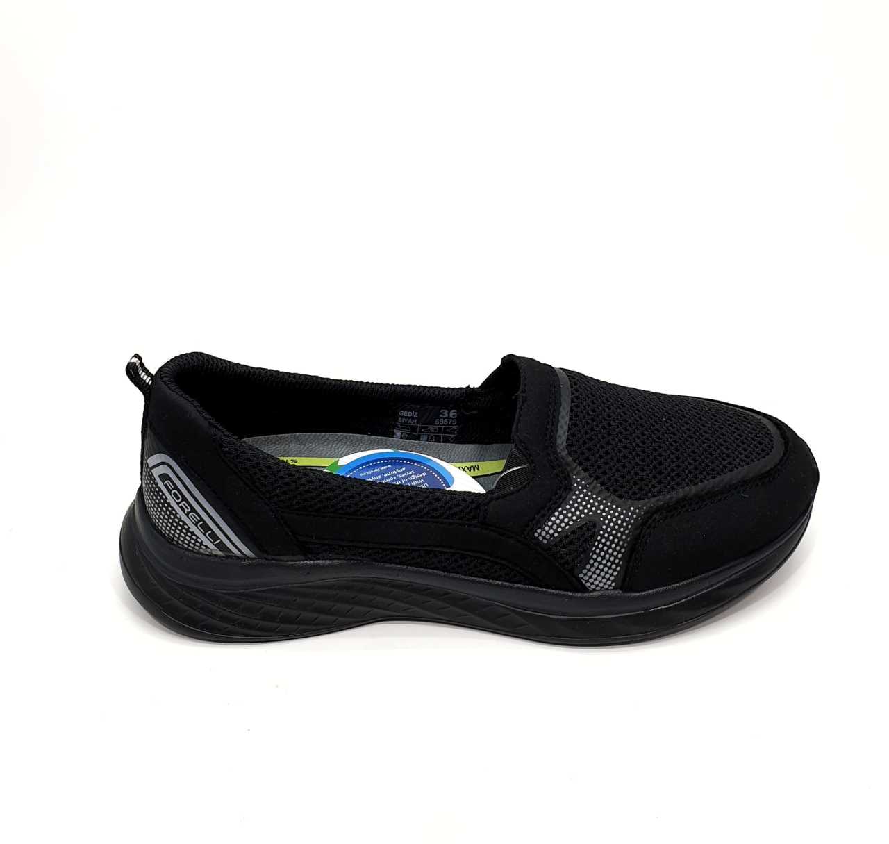 FORELLİ Gediz-G Anatomik Siyah Tekstil Yürüyüş Ayakkabısı