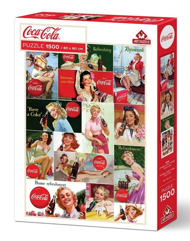 Art Puzzle Coca-Cola Vintage Kızları Kolaj 1500 Parça Puzzle