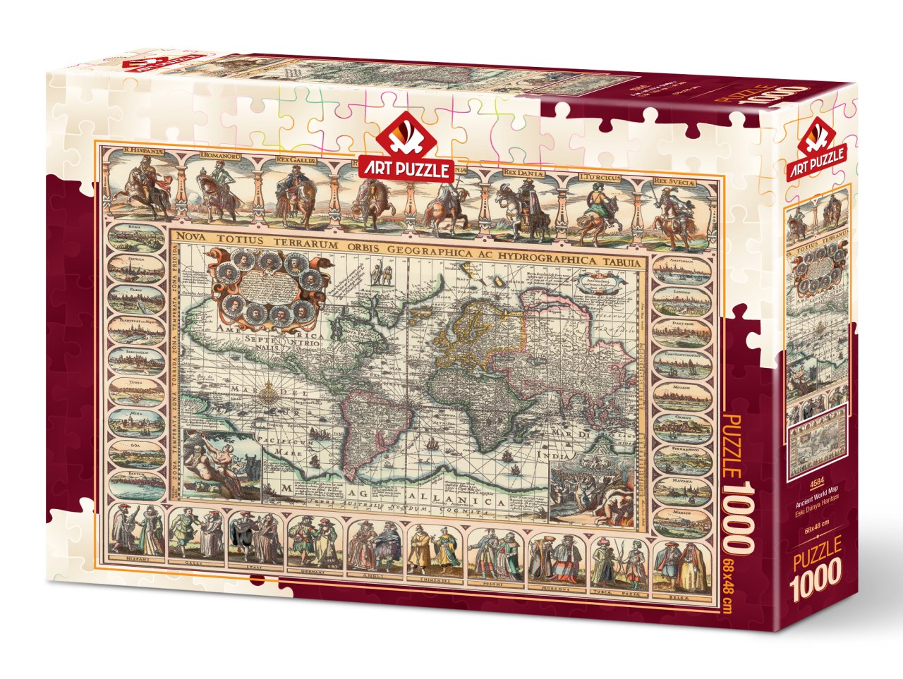 Art Puzzle Eski Dünya Haritası 1000 Parça Puzzle