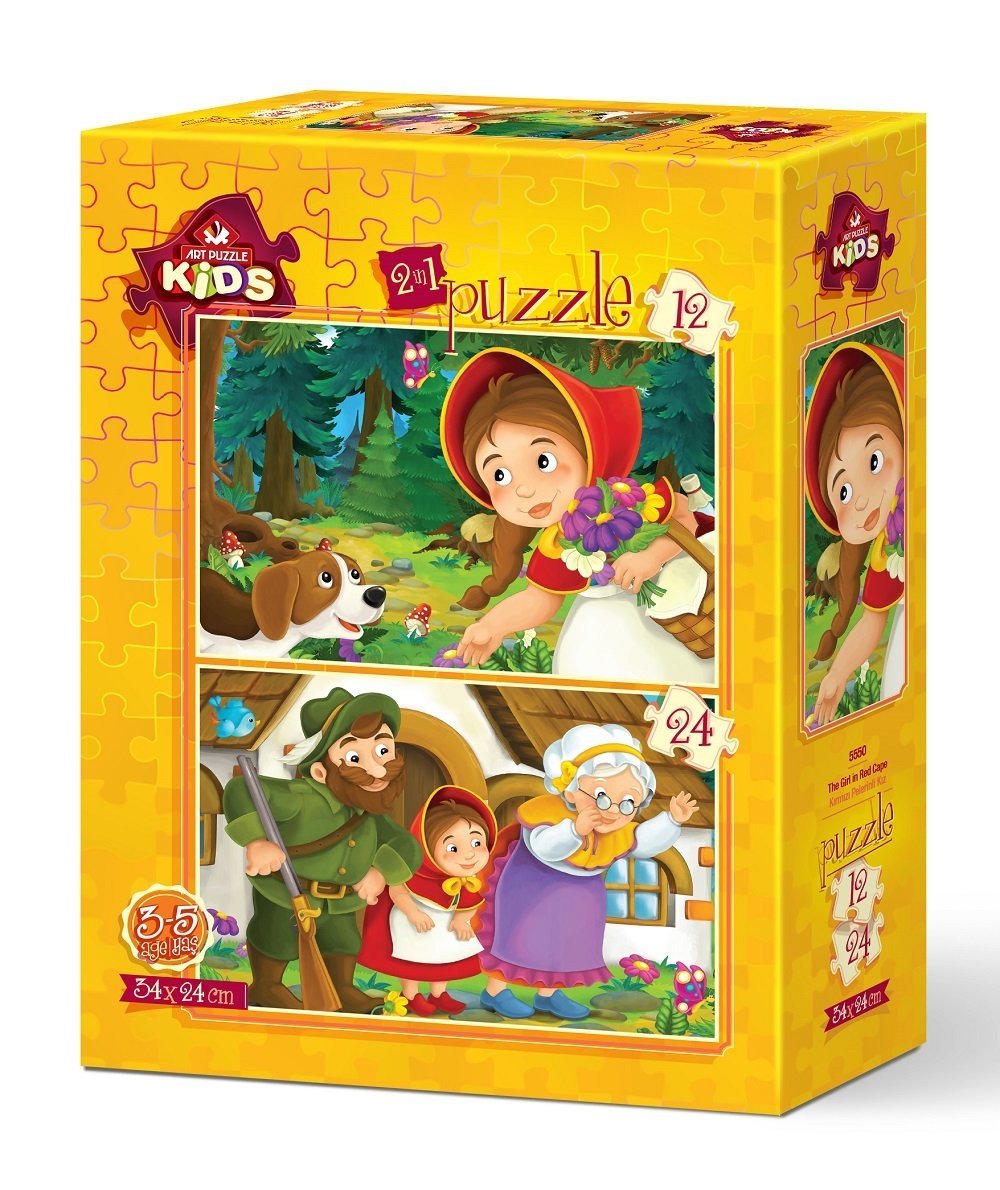 Art Çocuk Puzzle Kırmızı Pelerinli Kız 12 + 24 Parça