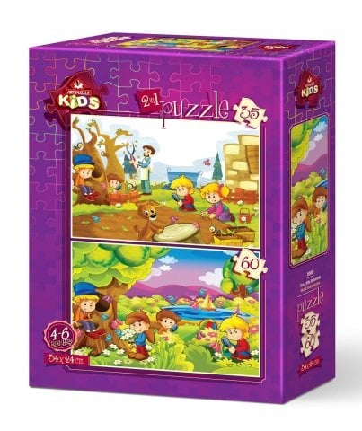 Art Çocuk Puzzle Minik Botanikçiler 35 + 60 Parça