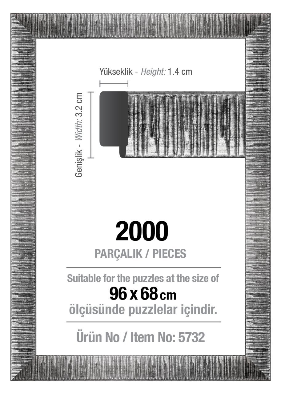 Art Puzzle Çerçevesi 2000'lik Gümüş Çerçeve (30 mm)