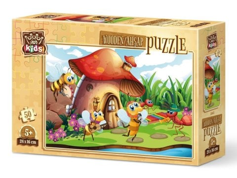 Art Kids Şarkıcı Arı ve Orkestrası 50 Parça Ahşap Puzzle