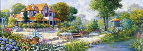 Art Puzzle English Cottage 1000 Parça Panorama Puzzle