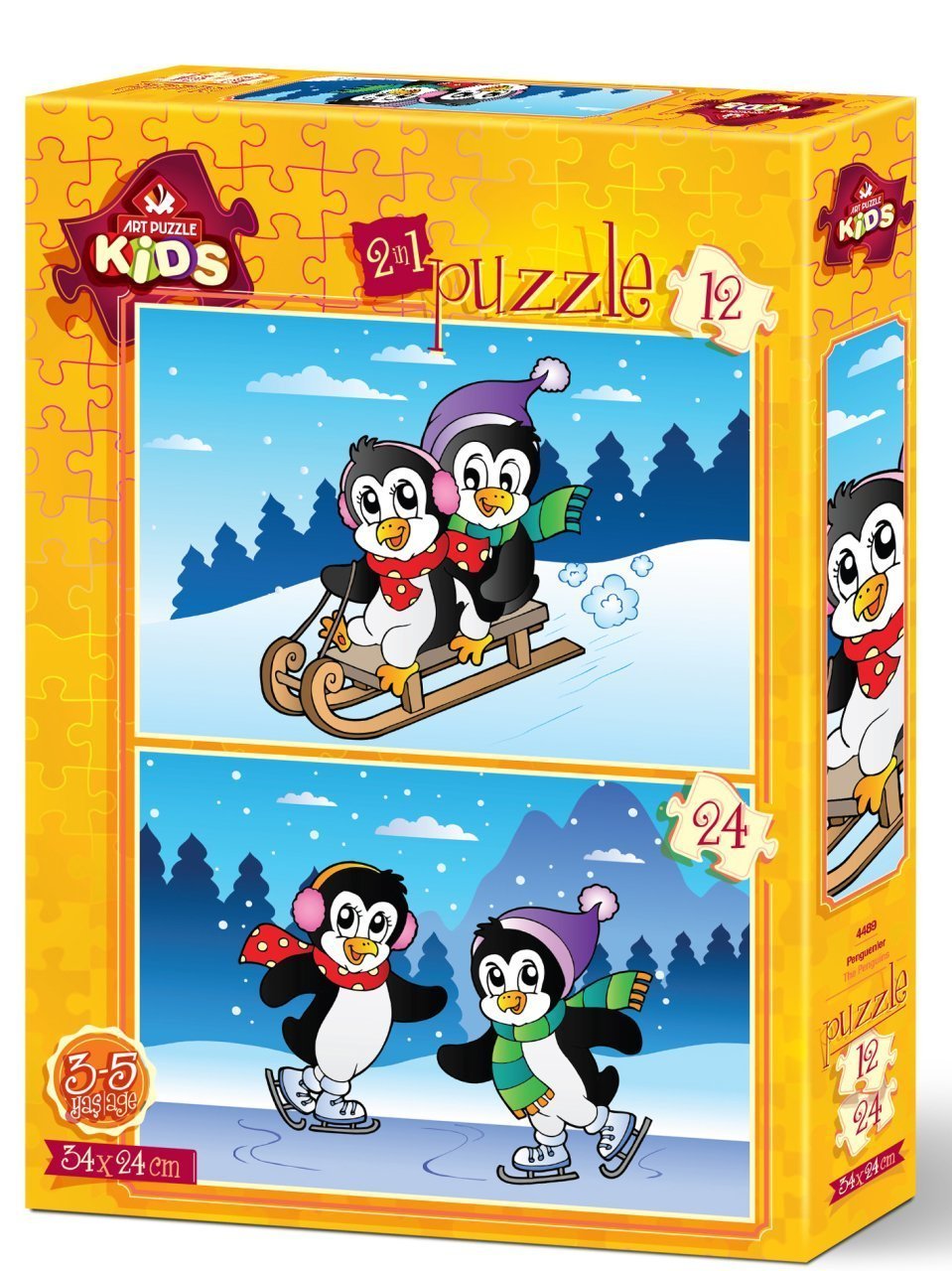 Art Çocuk Puzzle Penguenler 12 + 24 Parça