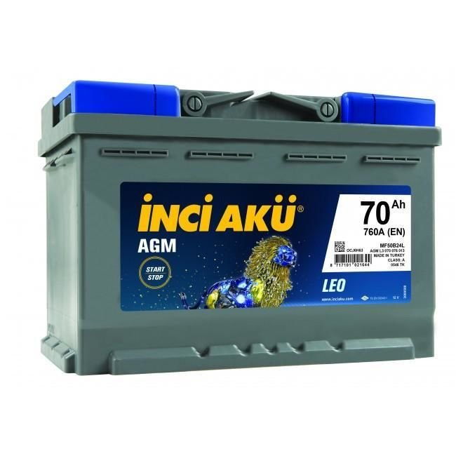 12 Volt 70 Ah 760EN İnci AGM Leo Start-Stop