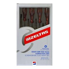 İzeltaş 4100 00 8108 Düz Uçlu Tornavida Seti 8 Pcs