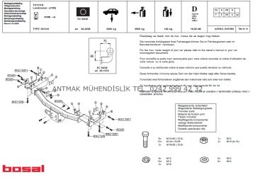 TOYOTA LAND CRUISER J100 1998-2008 MODEL YILI ARASI ORİS ÇEKİ DEMİRİ