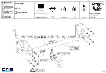 BMW X6 E71 2008-2014 MODEL YILLARI ARASI ORIS ÇEKİ DEMİRİ