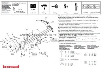 FORD RANGER 1998-2011 MODEL YILI ARALIĞI ORİS ÇEKİ DEMİRİ