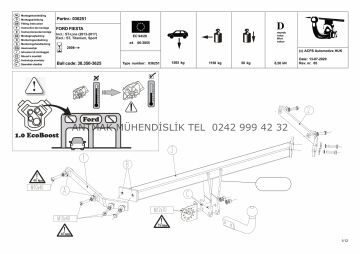 FORD FİESTA 2008-2017 MODEL YILLARI ARASI  ORİS ÇEKİ DEMİRİ