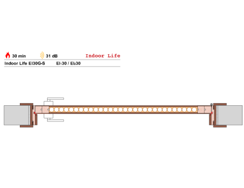 EI30G-S 31 dB Anigra Yangına Dayanıklı Ahşap Kapı